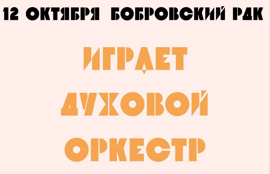 12 октября в 16:00 Играет духовой оркестр в Бобровском РДК